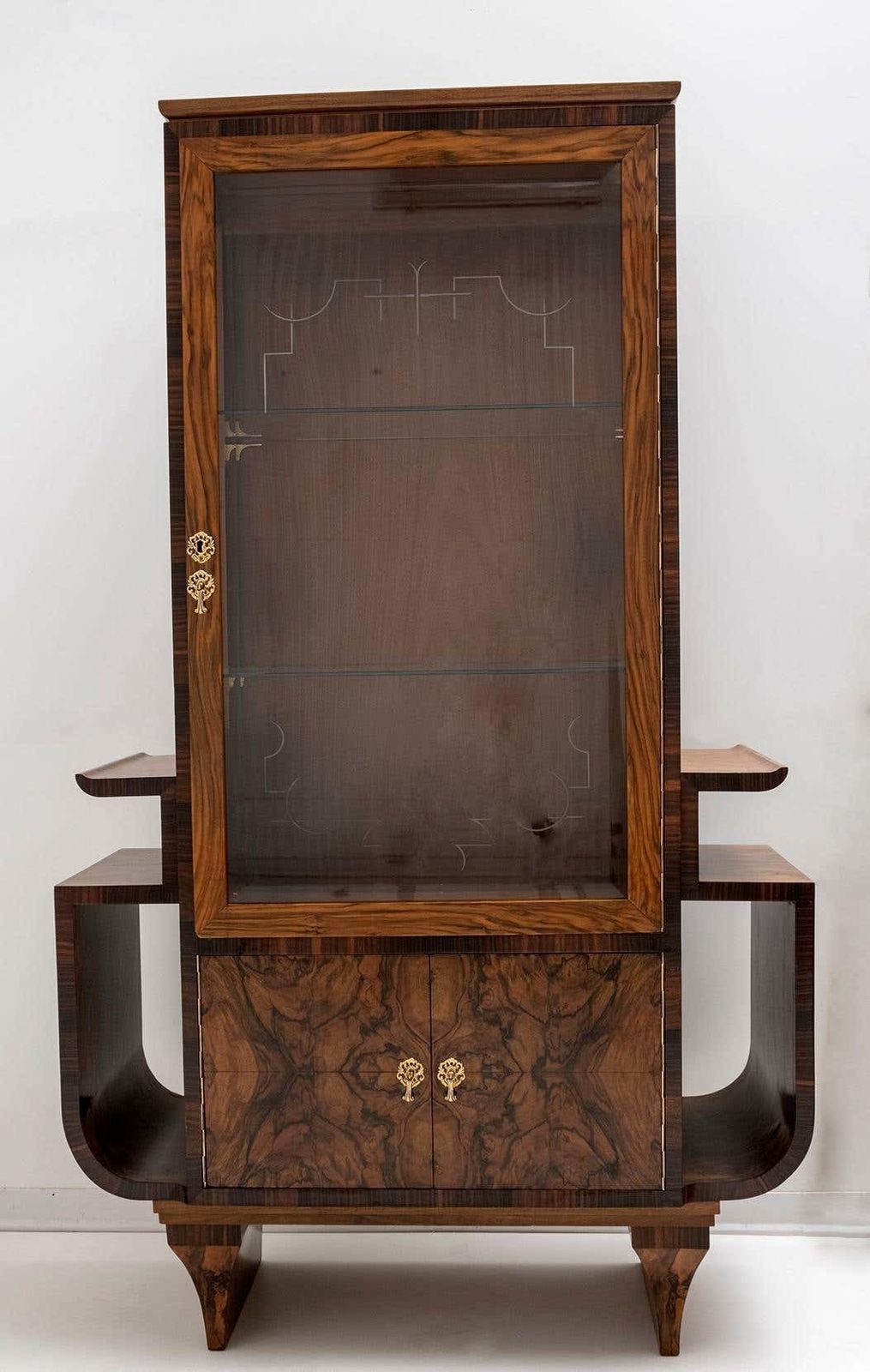 Art Dèco Italian Walnut Vitrines Or Bar Display Cabinet, 1925 photo Furniture