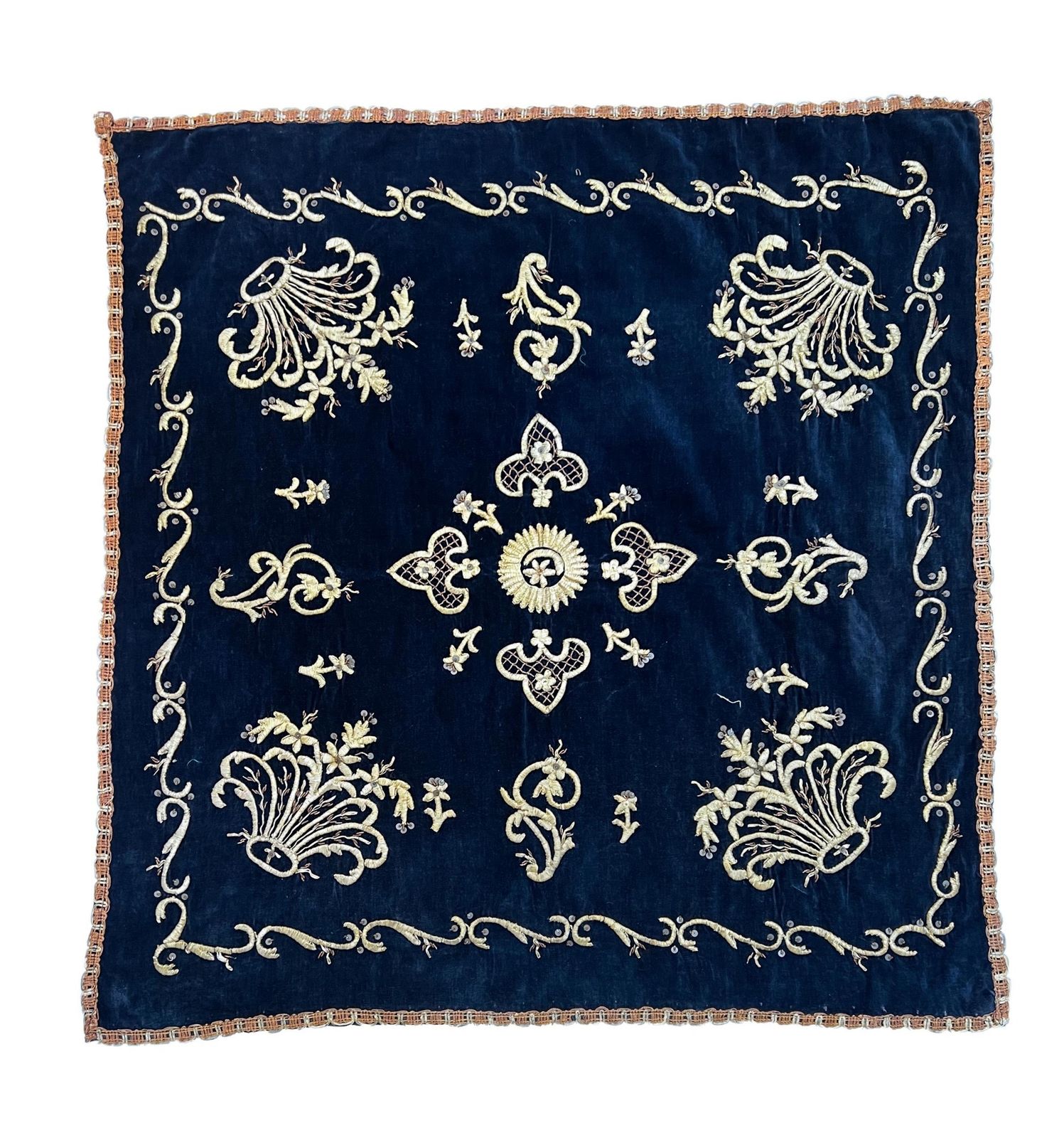 Collection Of Ottoman Velvet And Metal Thread Coverlet Or Hanging, Turkey, 19th Century photo vinterior