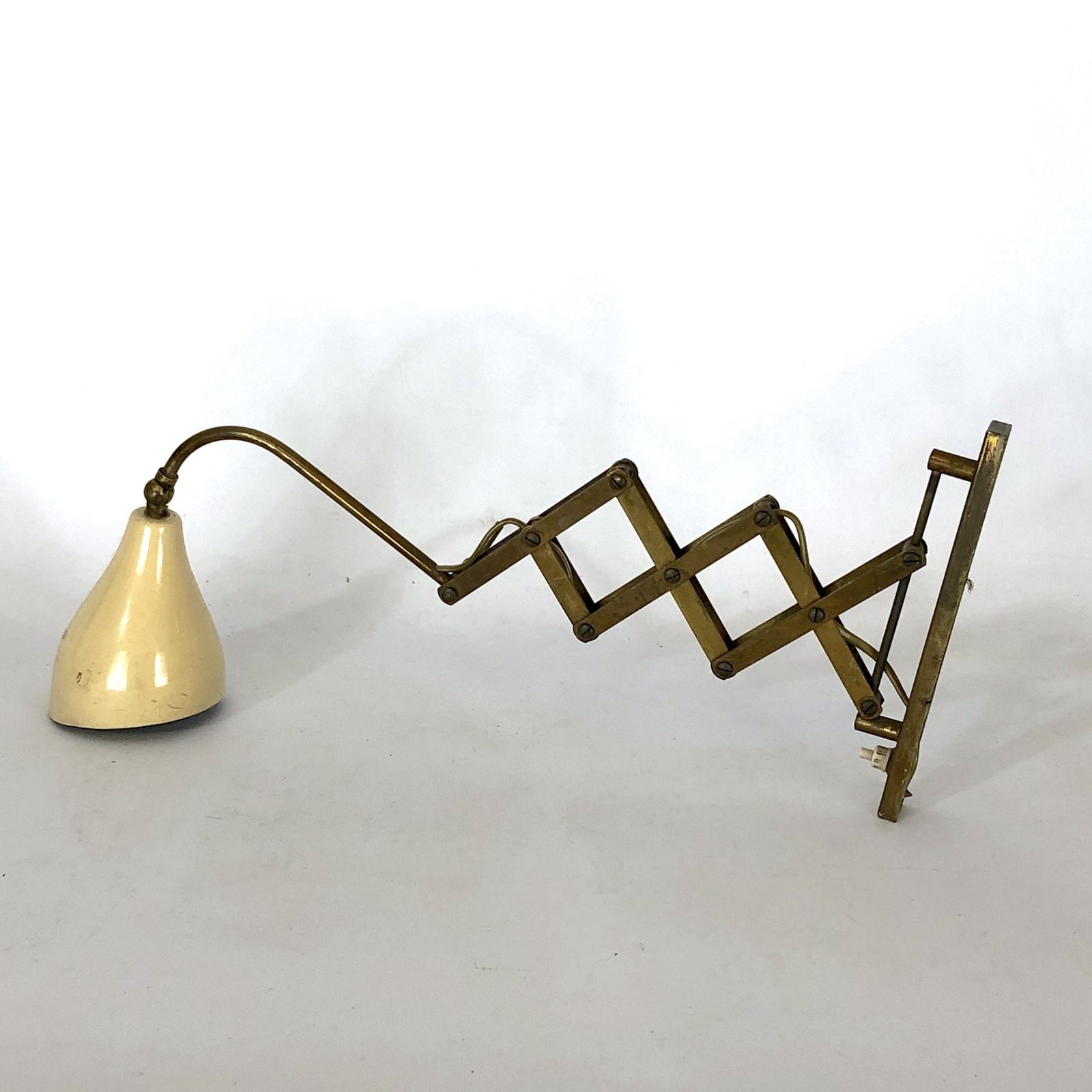 1062.75 Stilnovo Style, Mid Century Brass Scissor Wall Lamp From 50s photo