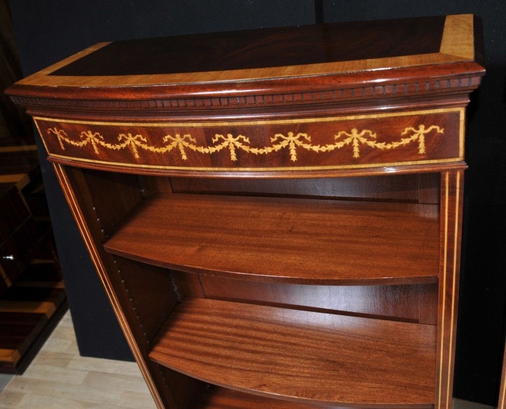 1850.0 Pair Regency Adjustable Shelving Sheraton Inlay photo