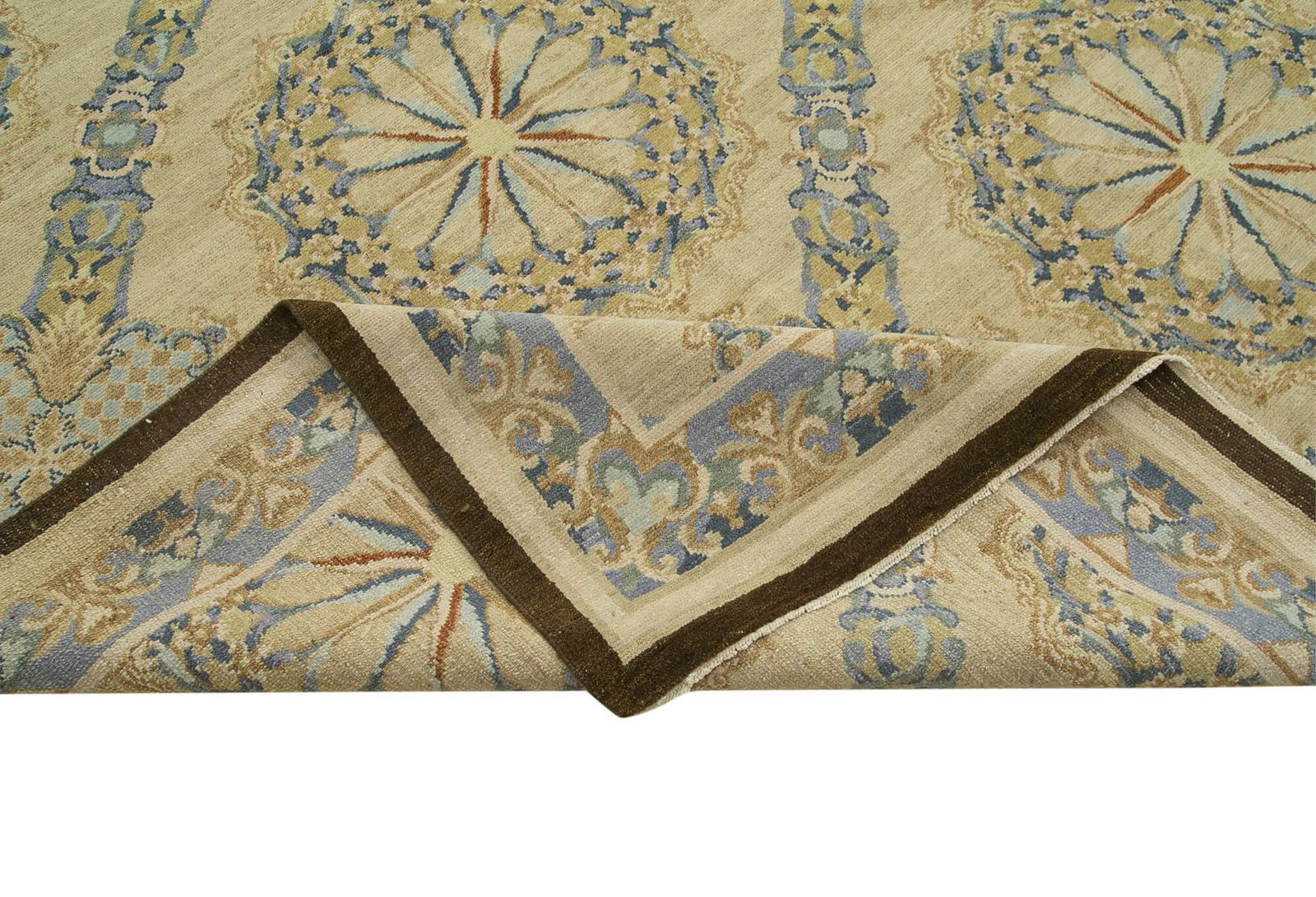 Hand Knotted Oriental Beige Large Oushak Rug   417cm X 614cm photo vinterior