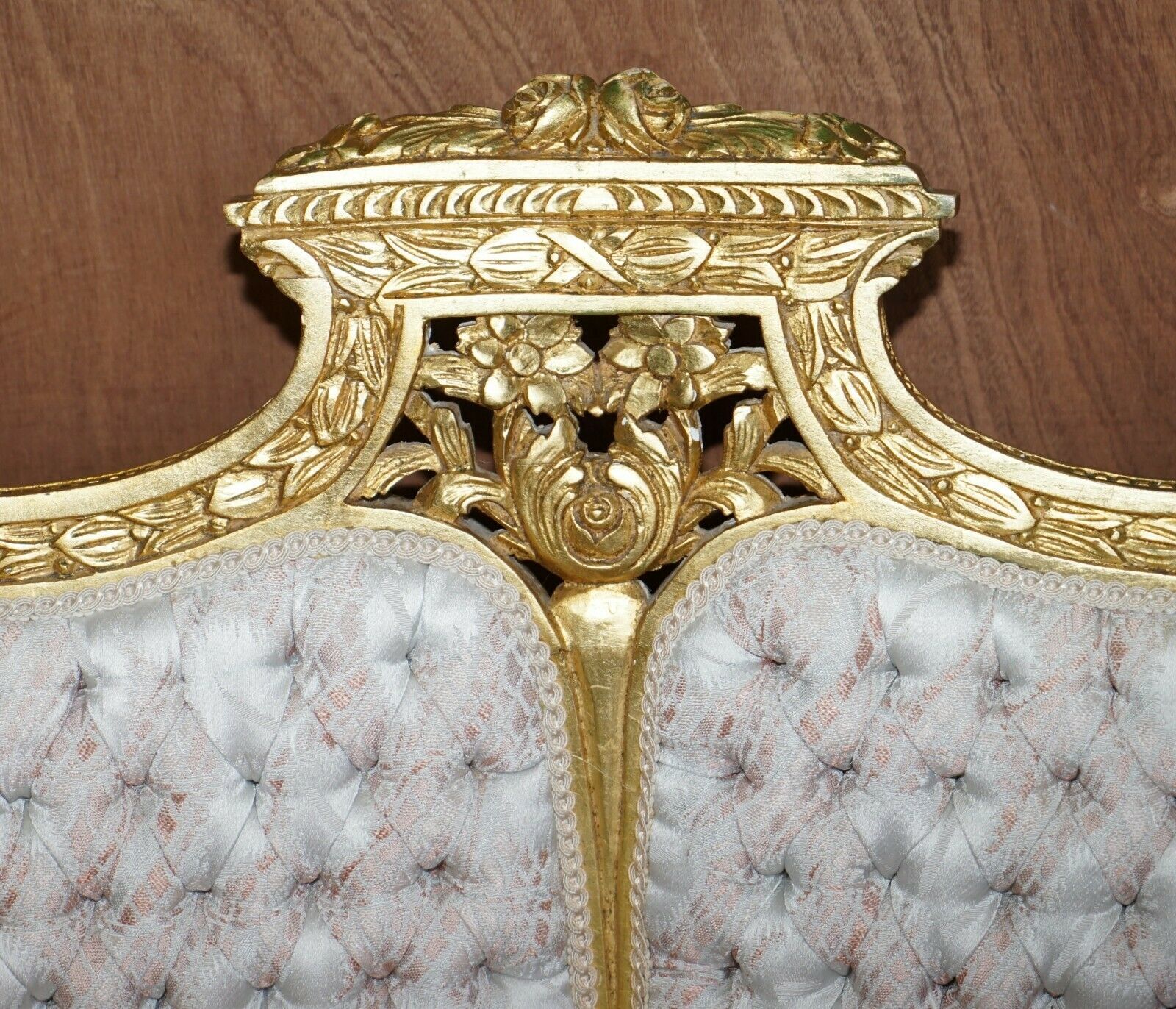 Fine Antique Napoleon III Circa 1870 Gold Giltwood Bergere Louis XVI Sofa Settee photo 2500.0