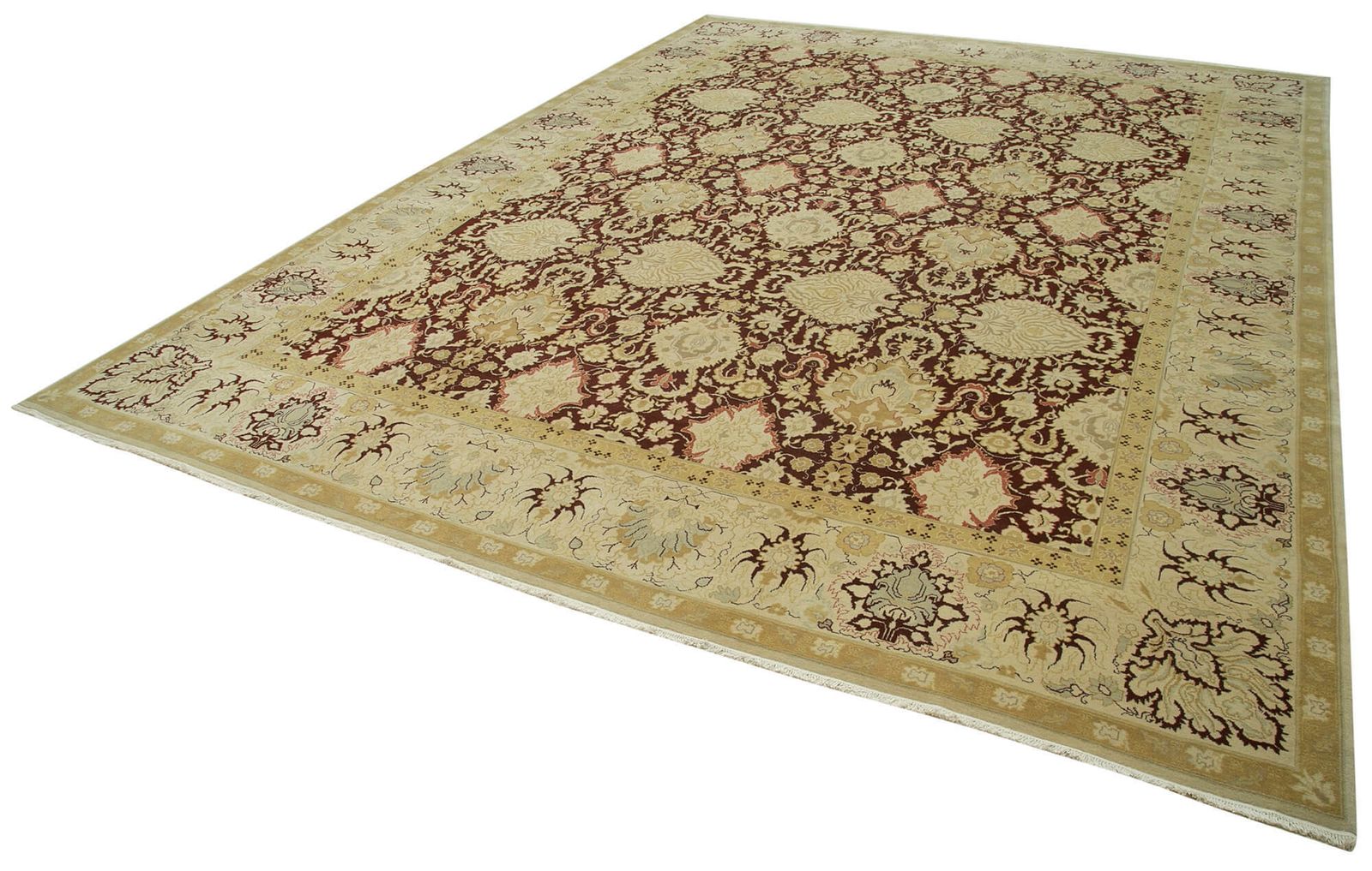 Oriental Hand Knotted 2000s 397 Cm X 535 Cm Beige Large Oushak Carpet photo for sale