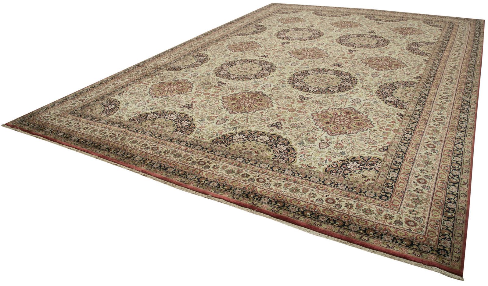 Oriental Handmade 2000s 372 Cm X 545 Cm Beige Large Area Oushak Rug photo for sale