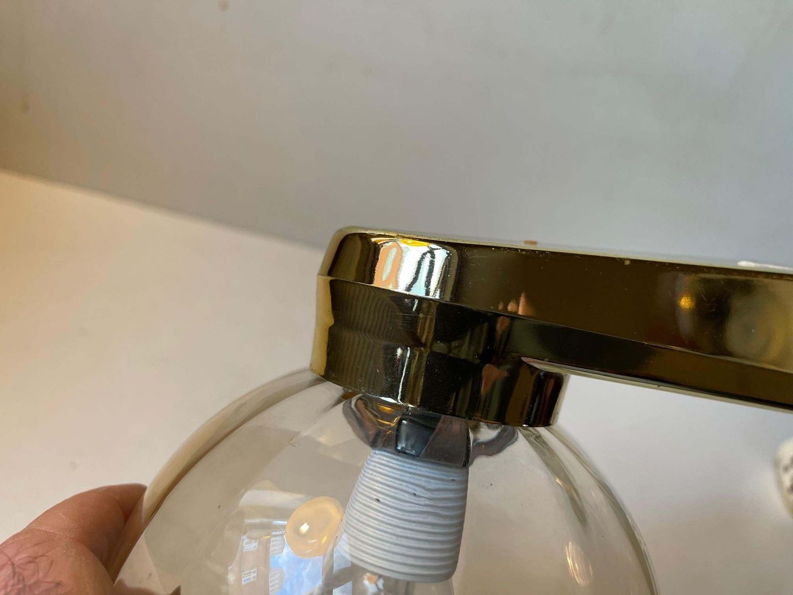 Scandinavian Bathroom Globe Wall Sconce 1970s photo 200.0