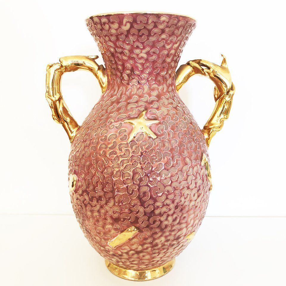 Sculptural Ceramic Vase From Arista, 1960s photo vinterior