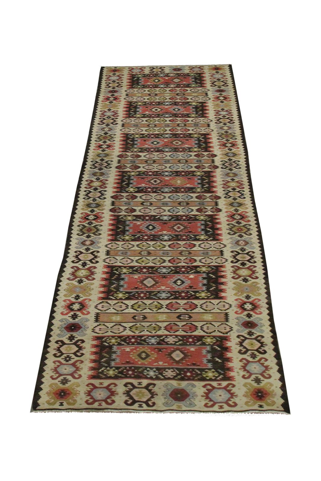 Traditional Sarkoy Kilim Runner Antique Wool Rug Handwoven Geometric Kilim Rug photo furniture