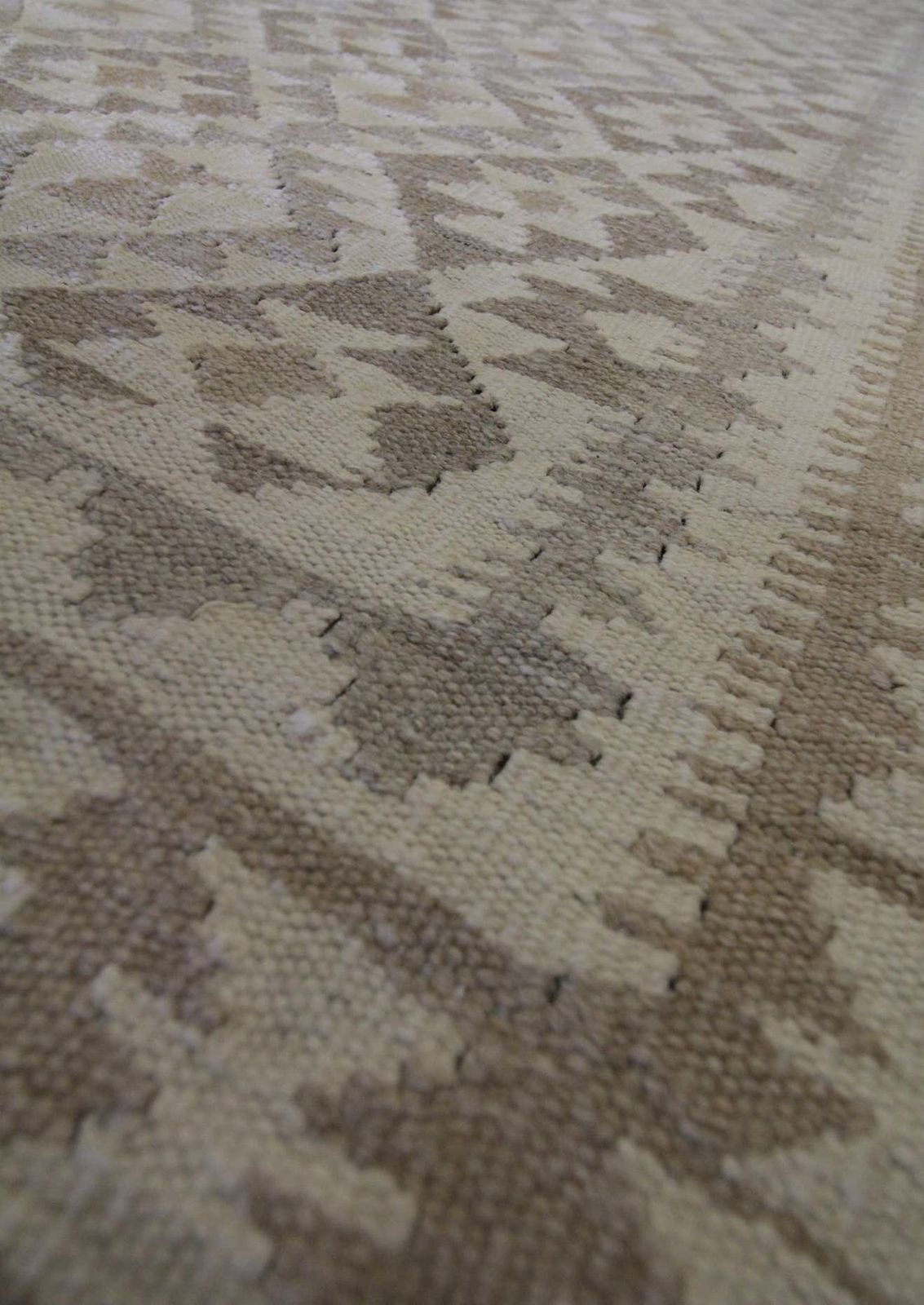 Scandinavian Style Kilim Rug Handmade Carpet Coffee Brown Geometric Rug photo Textiles