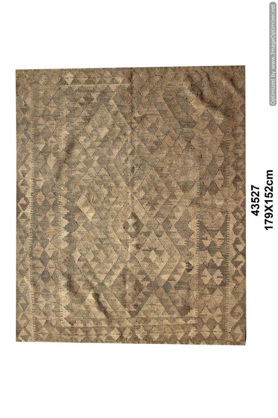 Textiles Scandinavian Style Kilim Rug Handmade Carpet Coffee Brown Geometric Rug photo