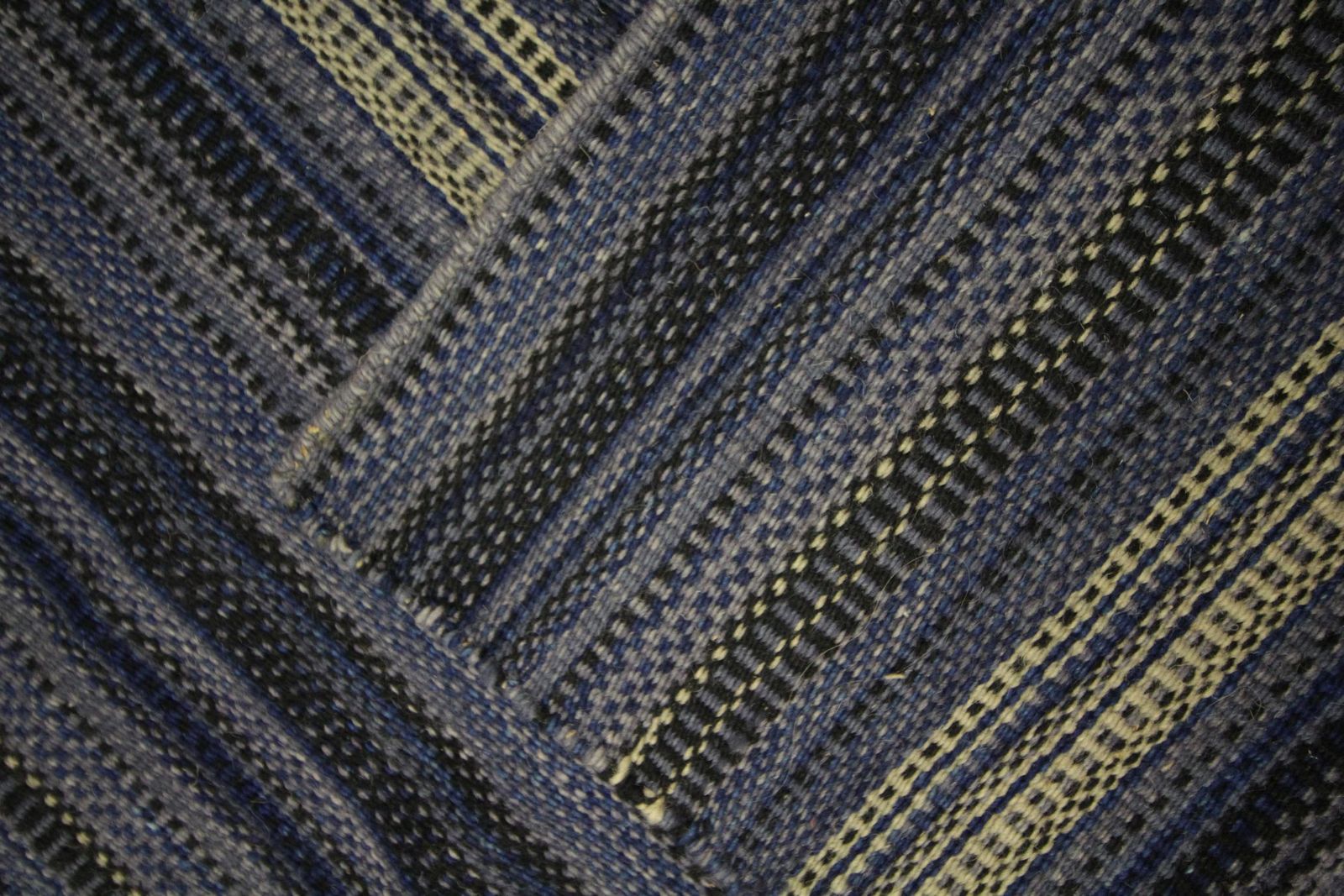 Modern Kilim Rug Blue Wool Carpet Striped Rug Kilim Flat Woven Area Rug photo vinterior