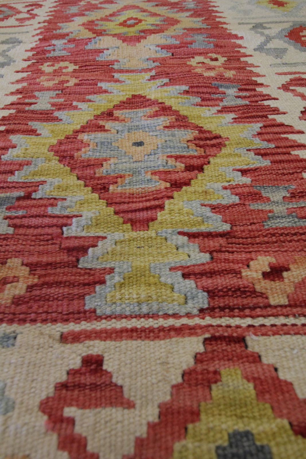 Traditional Scandinavian Red Kilims Wool Area Geometric Carpet Tribal Kilim Rug photo for sale