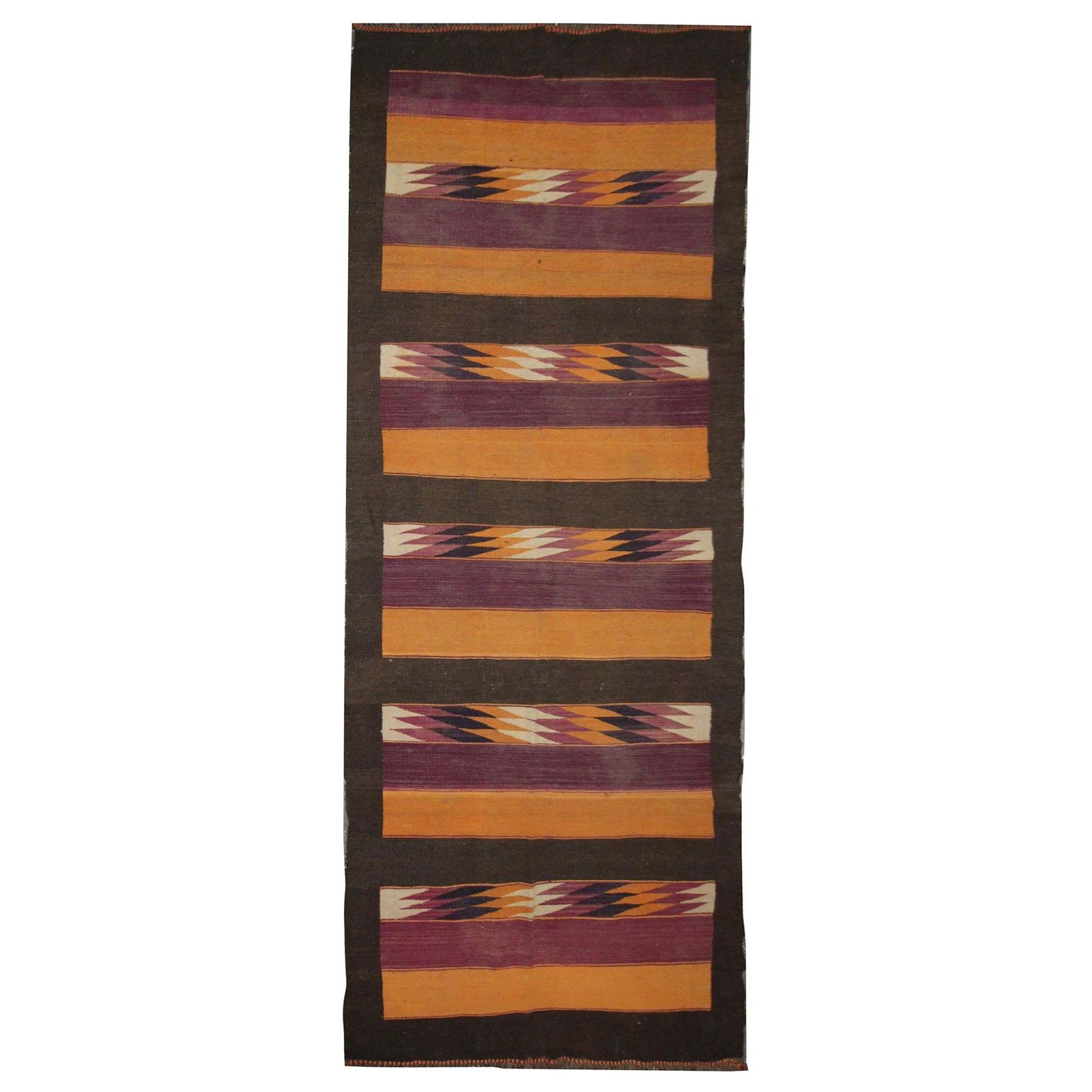 Antique Rugs Modern Striped Kilim Rug, Geometric Carpet Wool Area Rug