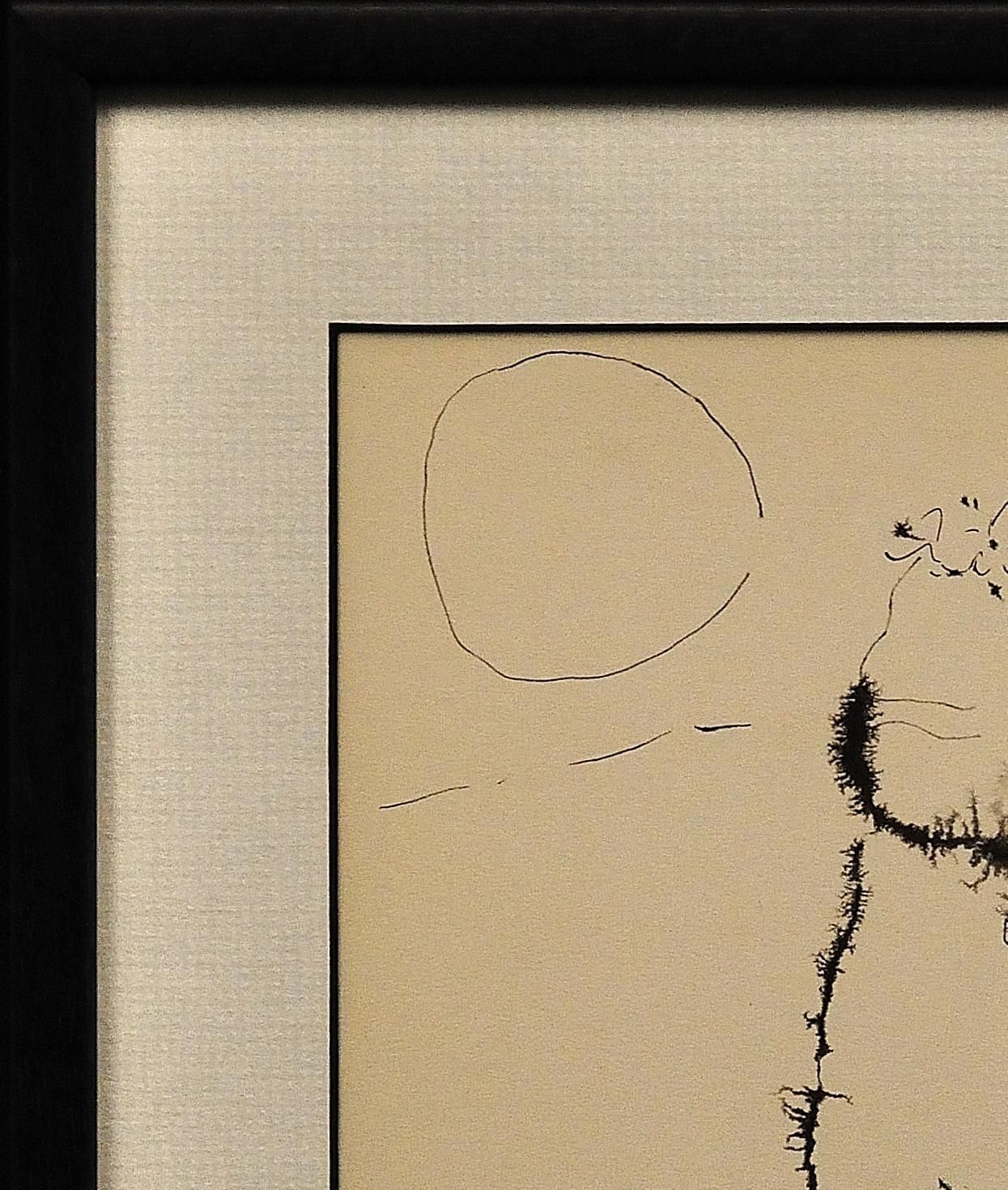 John Kingerlee B.1936. Irish. John, A Self Portrait. Framed Modern British Mid 20th Century Ink On Paper Flower Power Drawing Dated 1967. photo 1895.0