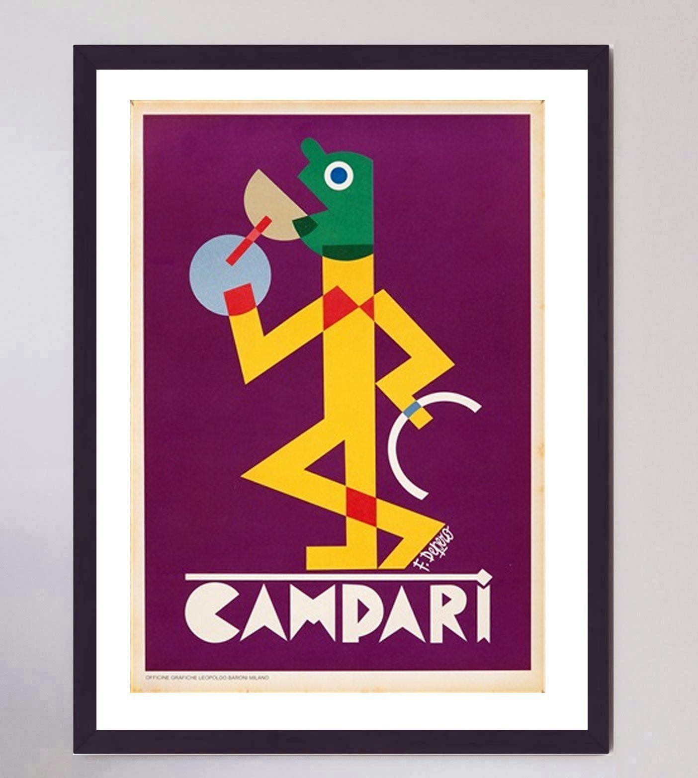 Campari Viola   Fortunato Depero Original Vintage Poster photo furniture