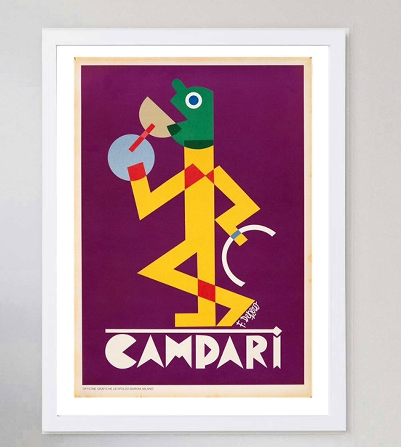 Campari Viola   Fortunato Depero Original Vintage Poster photo for sale