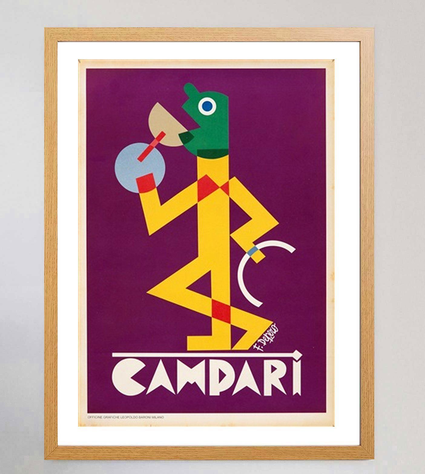 Campari Viola   Fortunato Depero Original Vintage Poster photo Art