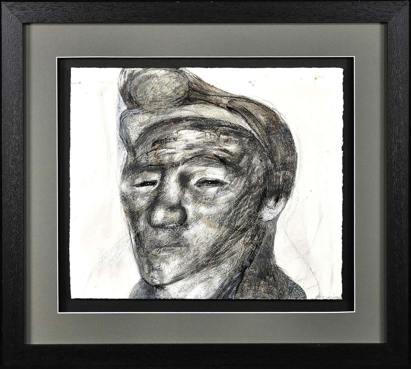Jack Crabtree B.1938. Welsh Coal Miner. Mixed Media. Framed 1970s Social Realist Artwork. Coal Mining In South Wales. 20th Century Modern British.