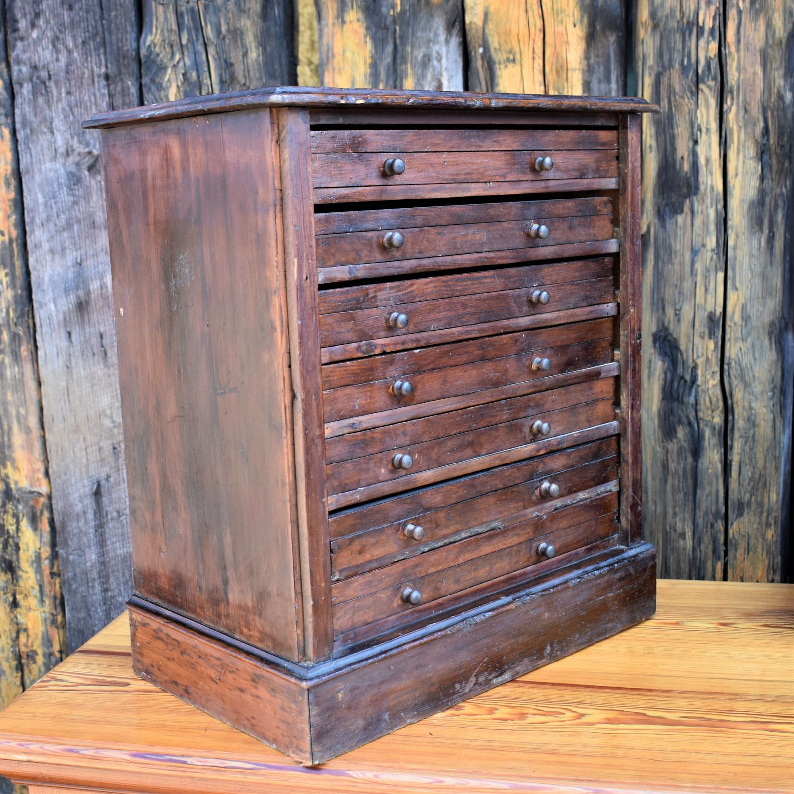 Antique 19th Century Specimen Display Cabinet Bank Of Drawers Museum Display
