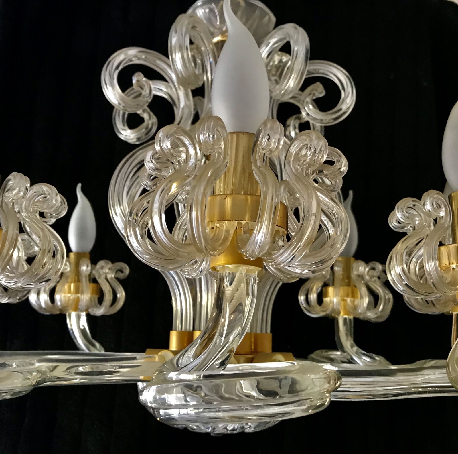 Murano Glass Chandelier And 1980 Gold Structure photo furniture