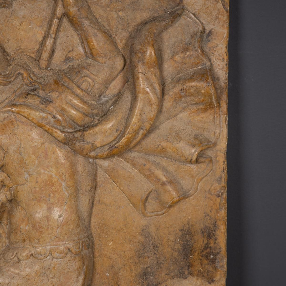 19th Century Italian Marble Plaque Of George Slaying The Dragon, C.1870 photo buy