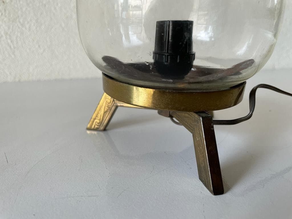 photo furniture Italian Brass And Glass Art Deco Pair Of Table Lamps, 1940s, Italy