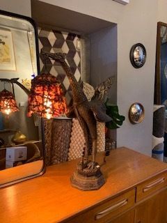 Hand Made Bronze Garuda Lamp Made In Thailand photo vintage