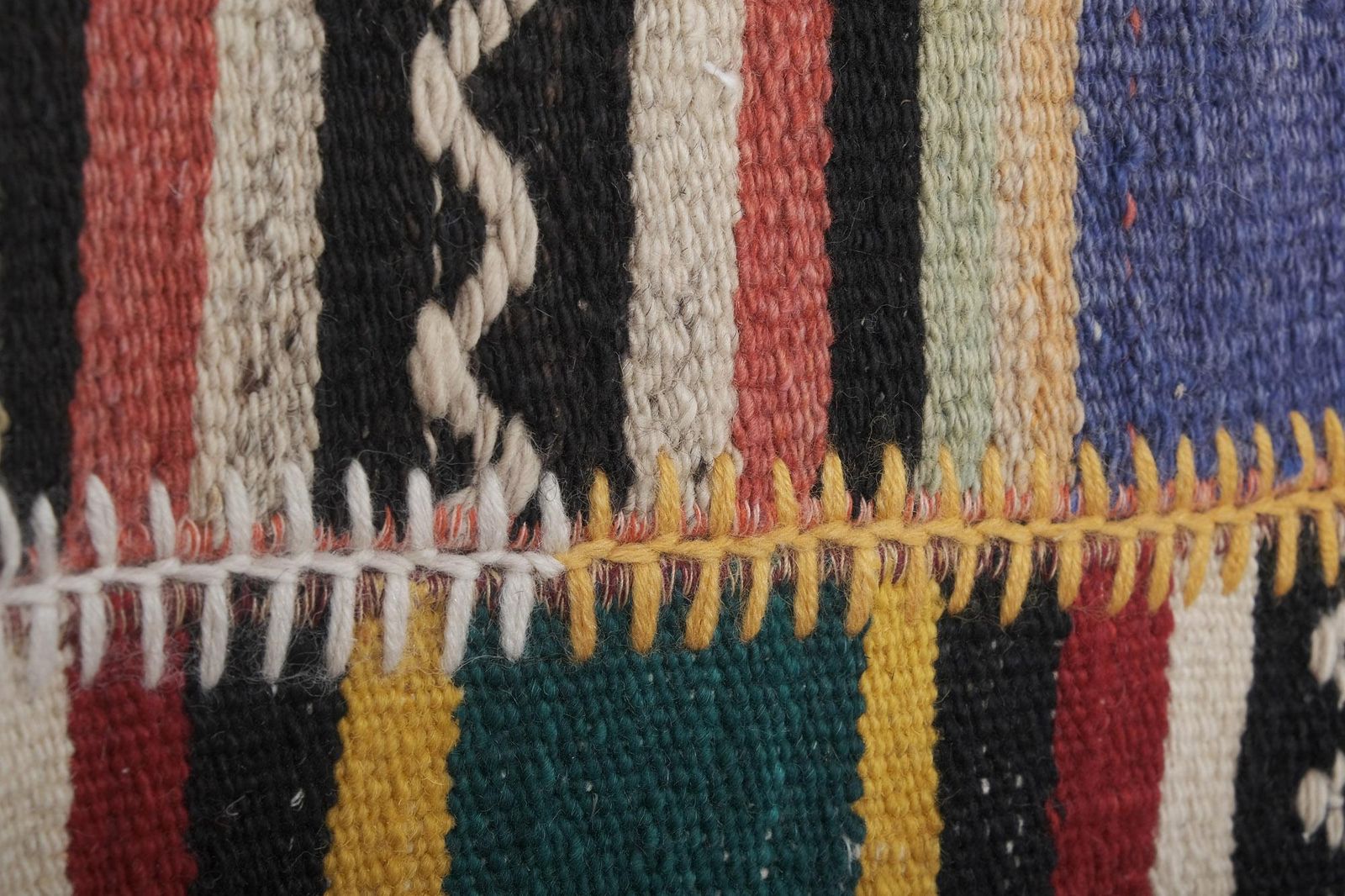 Vintage Handwoven Oversize Striped Turkish Kilim Rug7'5" X 10'8" photo vinterior