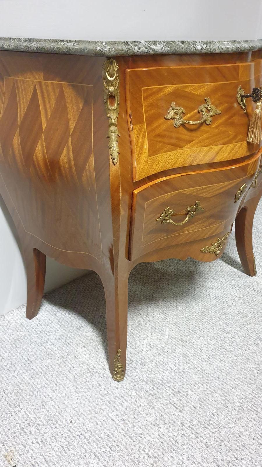 Super French Marble Topped Commode Chest Of Drawers photo for sale