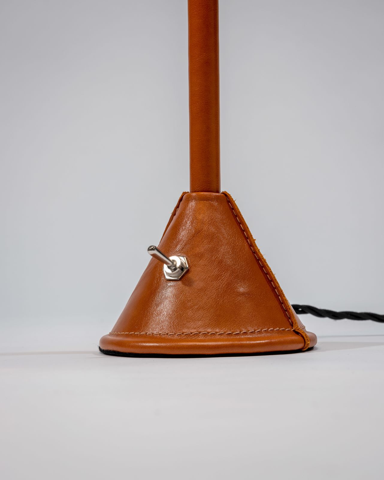 Unique And Iconic Leather Wrapped Desk Lamp In The Manner Of Valenti photo vinterior