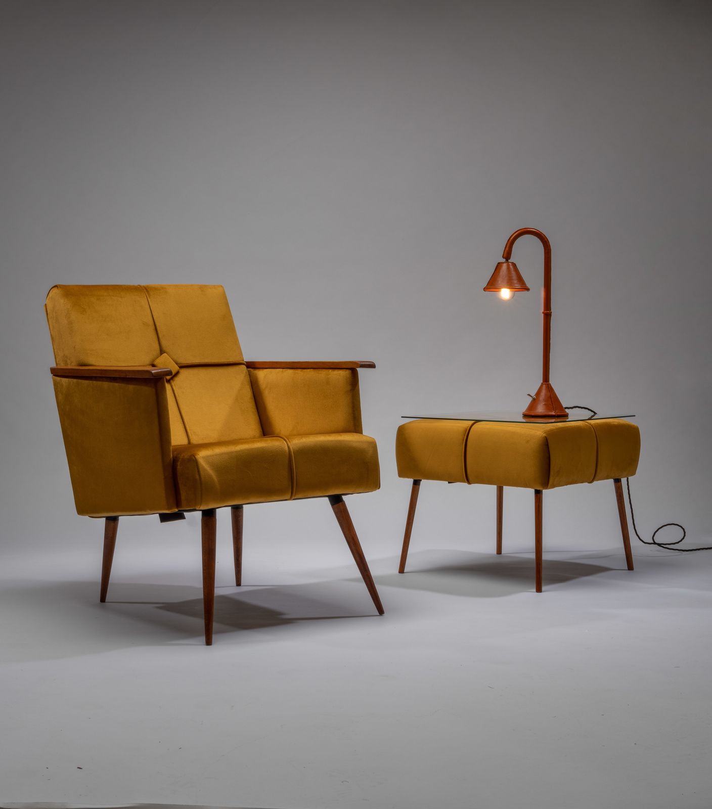 Unique And Iconic Leather Wrapped Desk Lamp In The Manner Of Valenti photo furniture