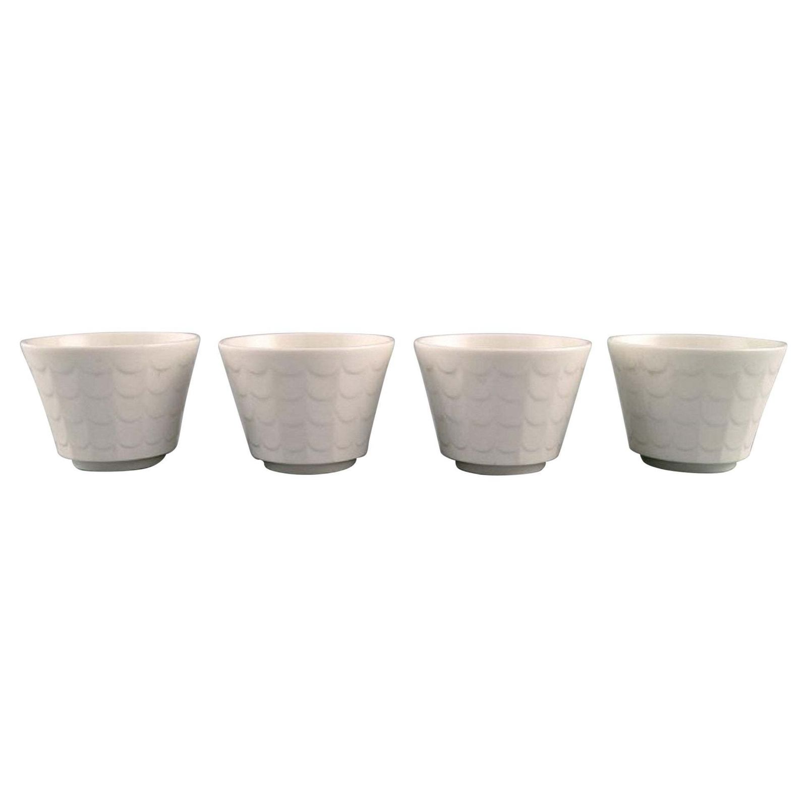 Wilhelm Kåge For Gustavsberg, Four Flower Pot Covers In Porcelain, 1960s