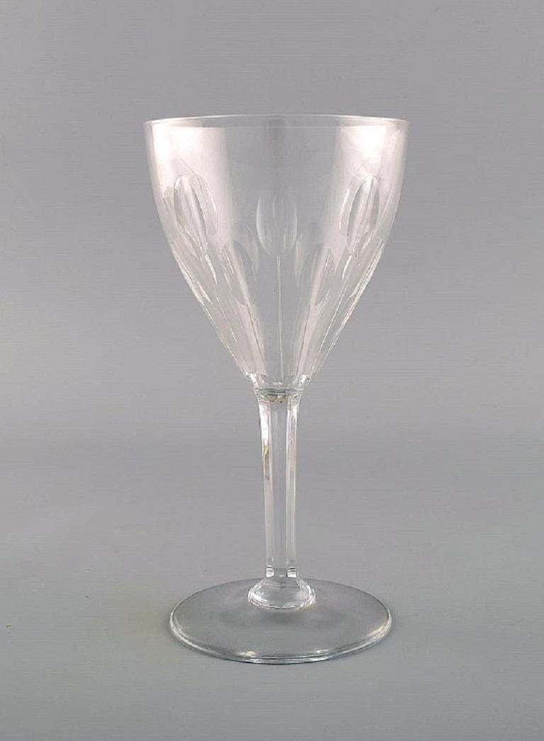 Baccarat, France, Nine Red Wine Glasses In Clear Mouth Blown Crystal Glass photo for sale