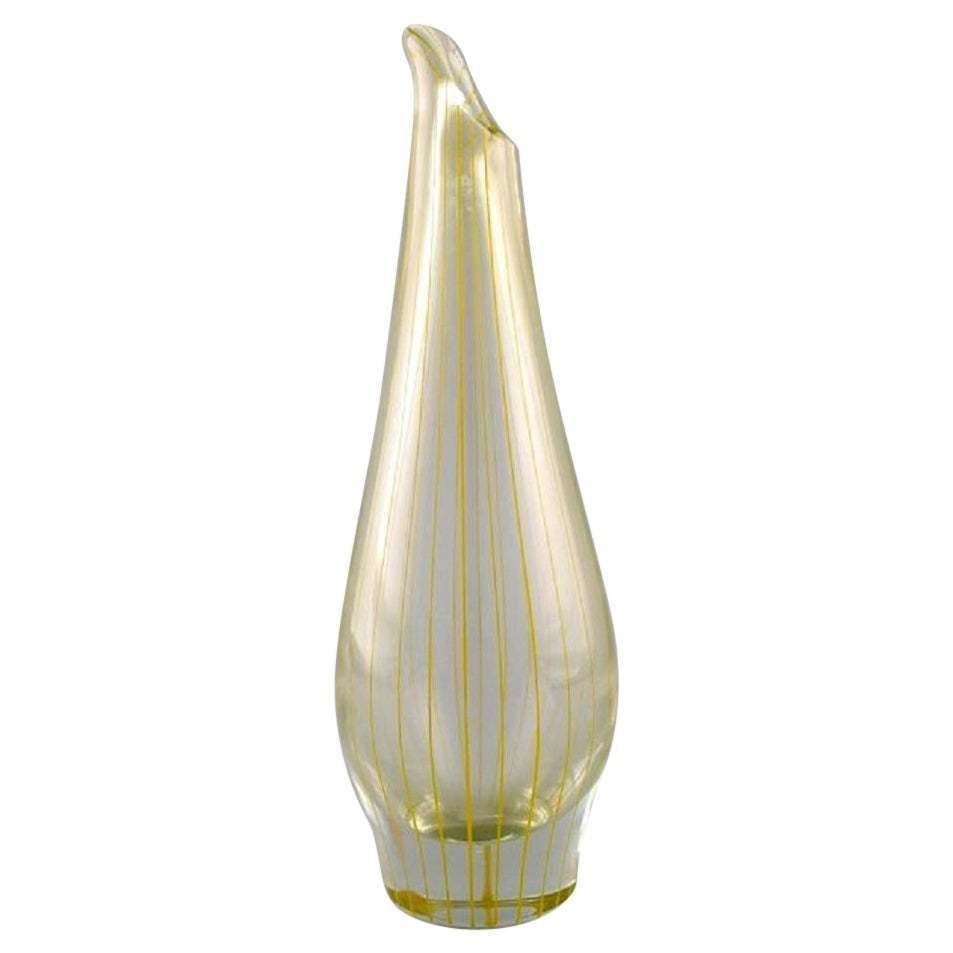 Bengt Orup For Johansfors, Strict Vase In Art Glass, 1960s