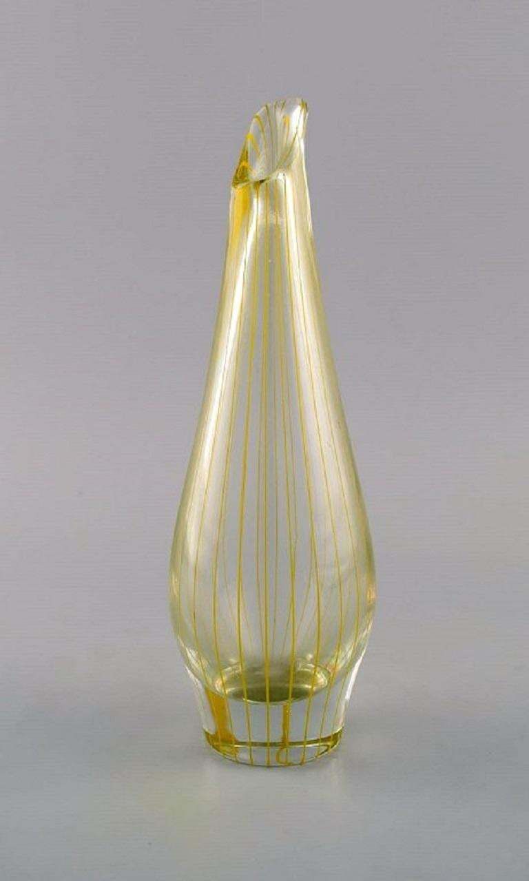 Bengt Orup For Johansfors, Strict Vase In Art Glass, 1960s photo for sale
