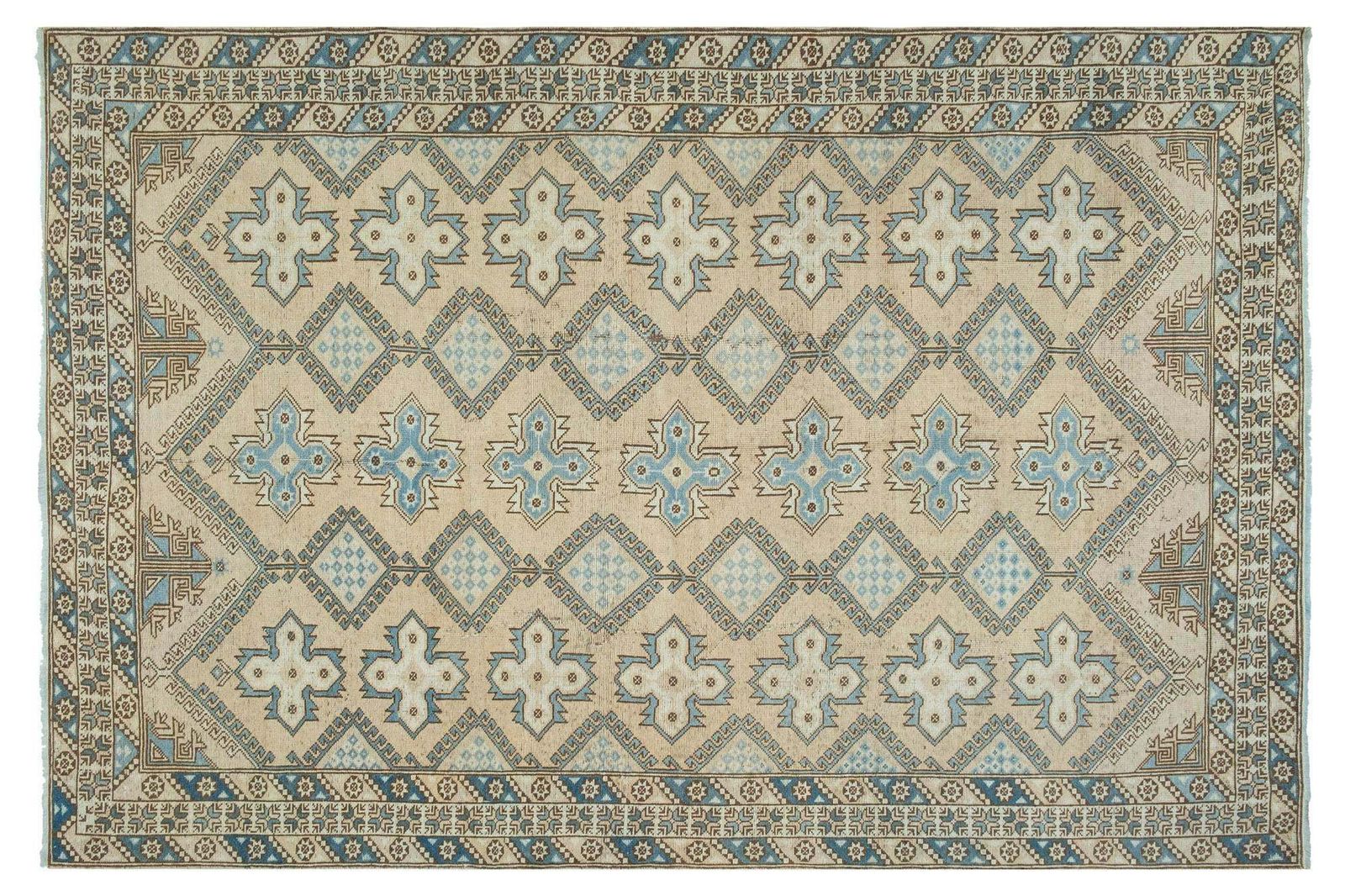 1000.0 1930's Vintage Turkish Hand Knotted Rug 6'7" X 9'10" photo