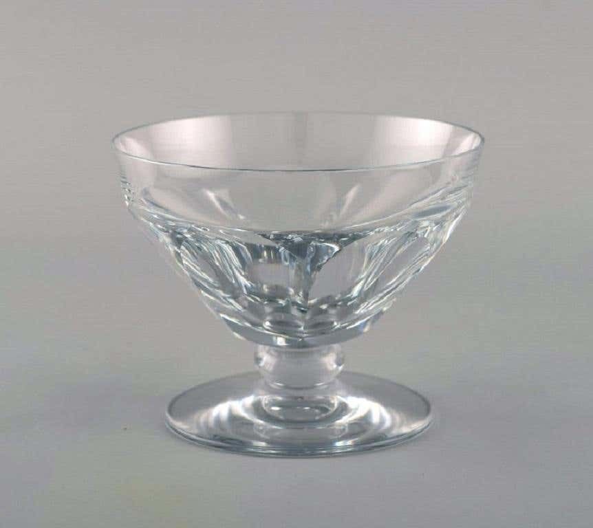 Baccarat, France, Three Tallyrand Glasses In Clear Mouth Blown Crystal Glass photo for sale