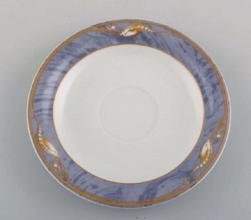 Seven Royal Copenhagen Gray Magnolia Coffee Cups With Saucers In Porcelain photo 382.0