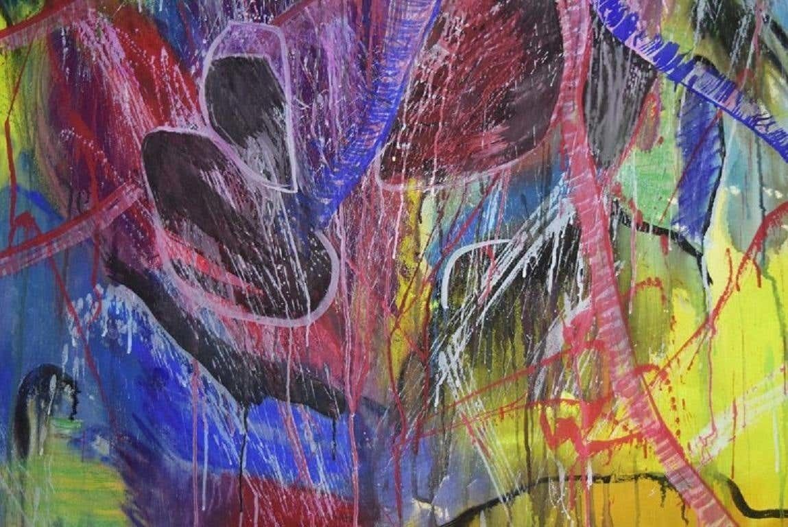 Ivy Lysdal, Mixed Media On Cardboard, Large Abstract Modernist Painting photo furniture