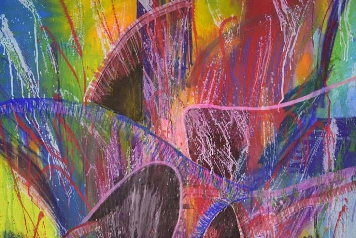 Ivy Lysdal, Mixed Media On Cardboard, Large Abstract Modernist Painting photo for sale