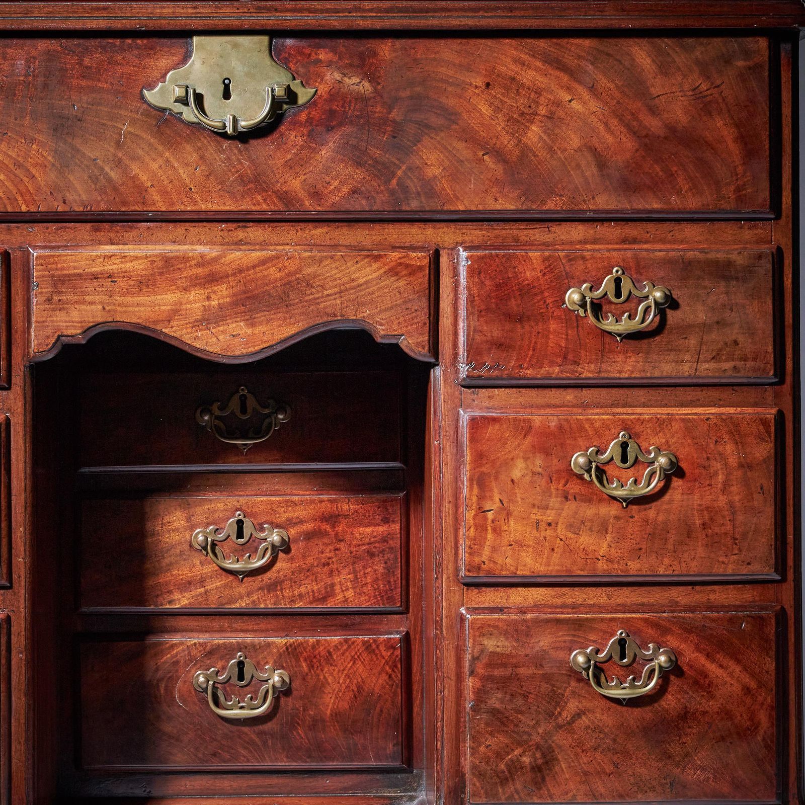 45900.0 A George II Irish Mahogany Secretaire Kneehole Bookcase Att. C. Hearn photo