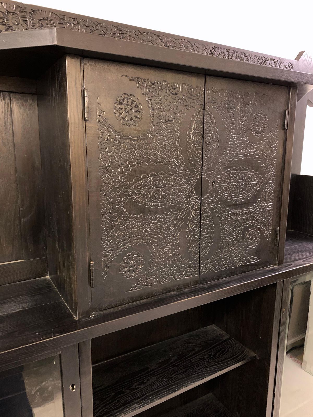 Wooden Cabinet With Leather Bench By Toroczkai Wigand   Hungary 1920s photo 4983.0
