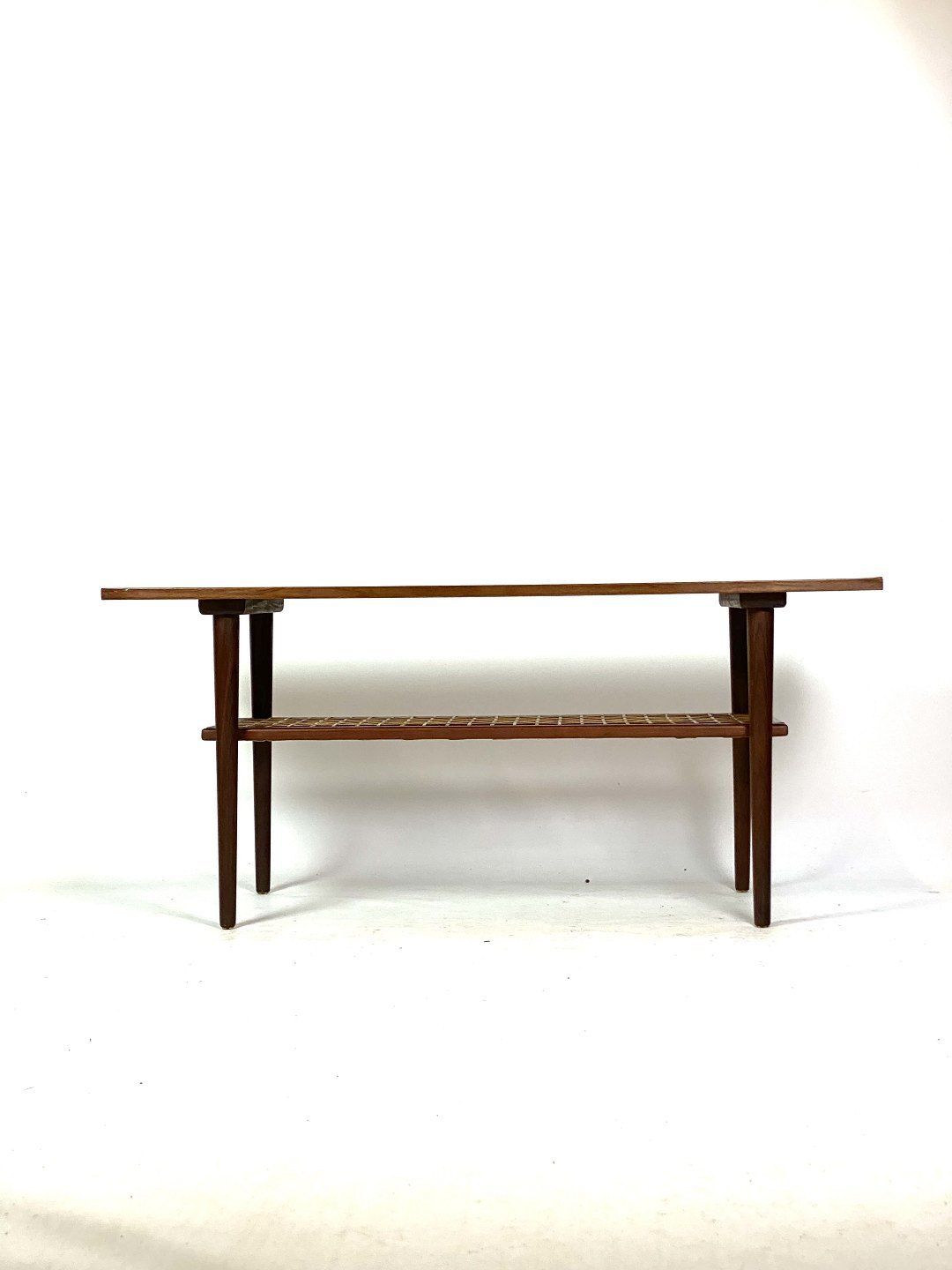 Coffee Table In Teak With Paper Cord Shelf Of Danish Design From The 1960s. photo furniture