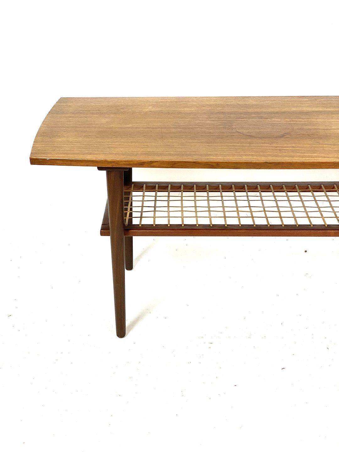 Coffee Table In Teak With Paper Cord Shelf Of Danish Design From The 1960s. photo 685.0