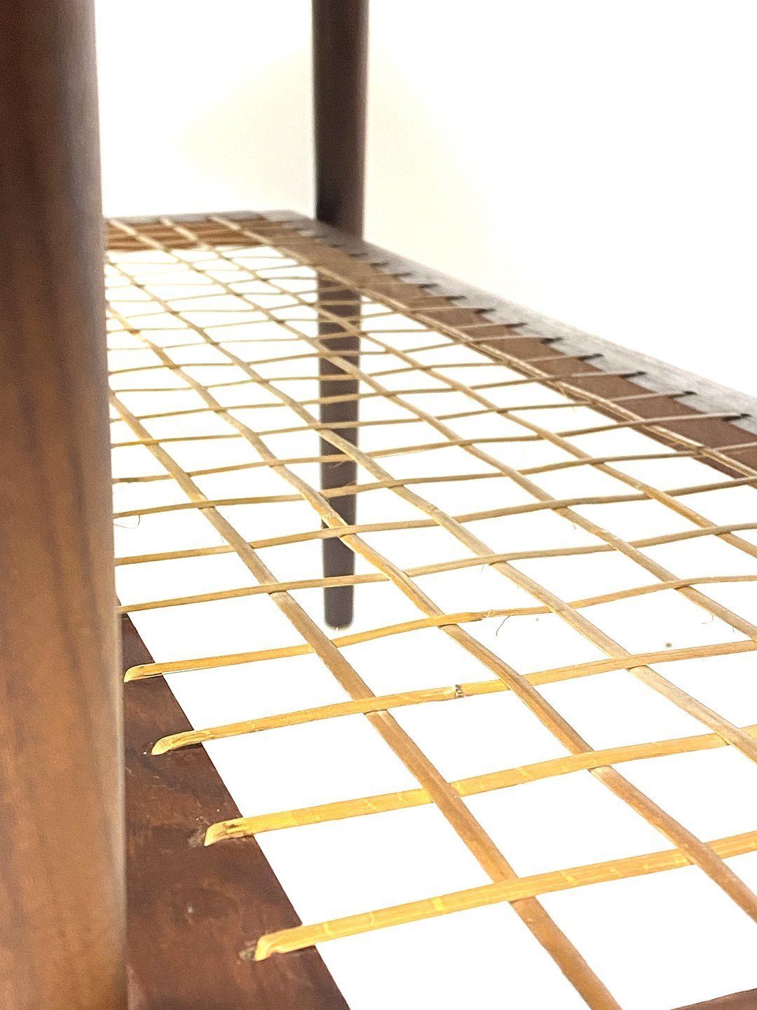 Coffee Table In Teak With Paper Cord Shelf Of Danish Design From The 1960s. photo buy