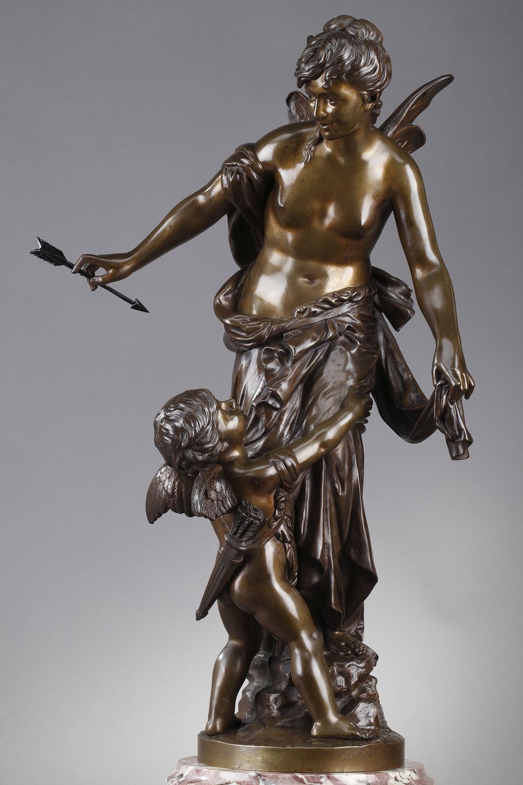 Sculpture « Psyché et l'Amour », signée Jean Bulio photo vintage