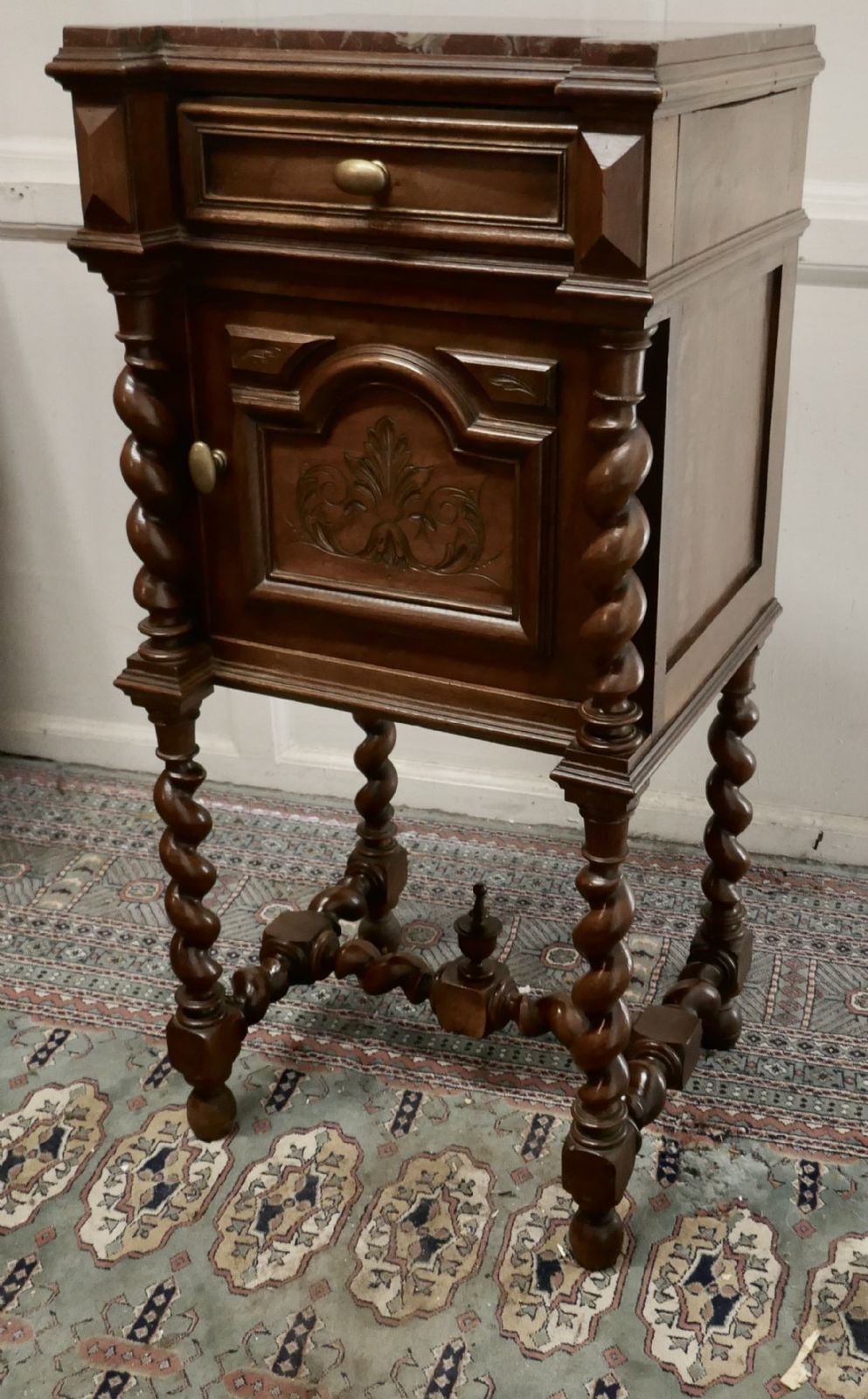 French Walnut Barley Twist Night Table Or Side Cupboard photo 630.0
