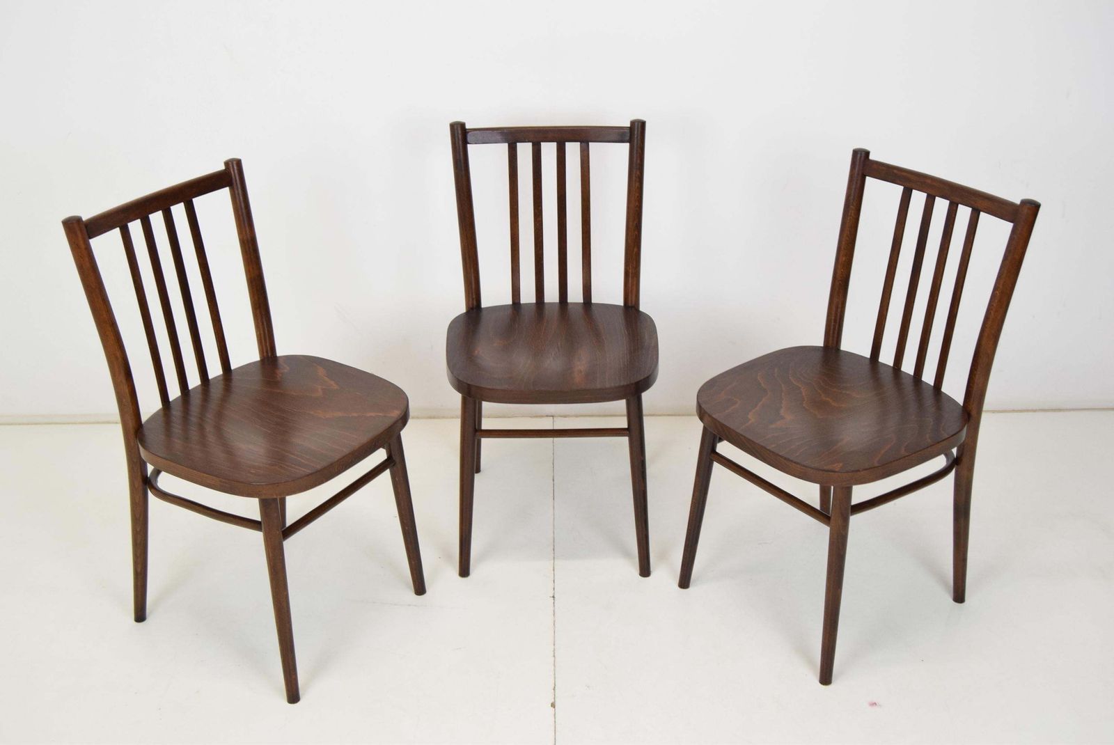 Mid Century Set Of Three Chairs,Ton,1960's. photo furniture