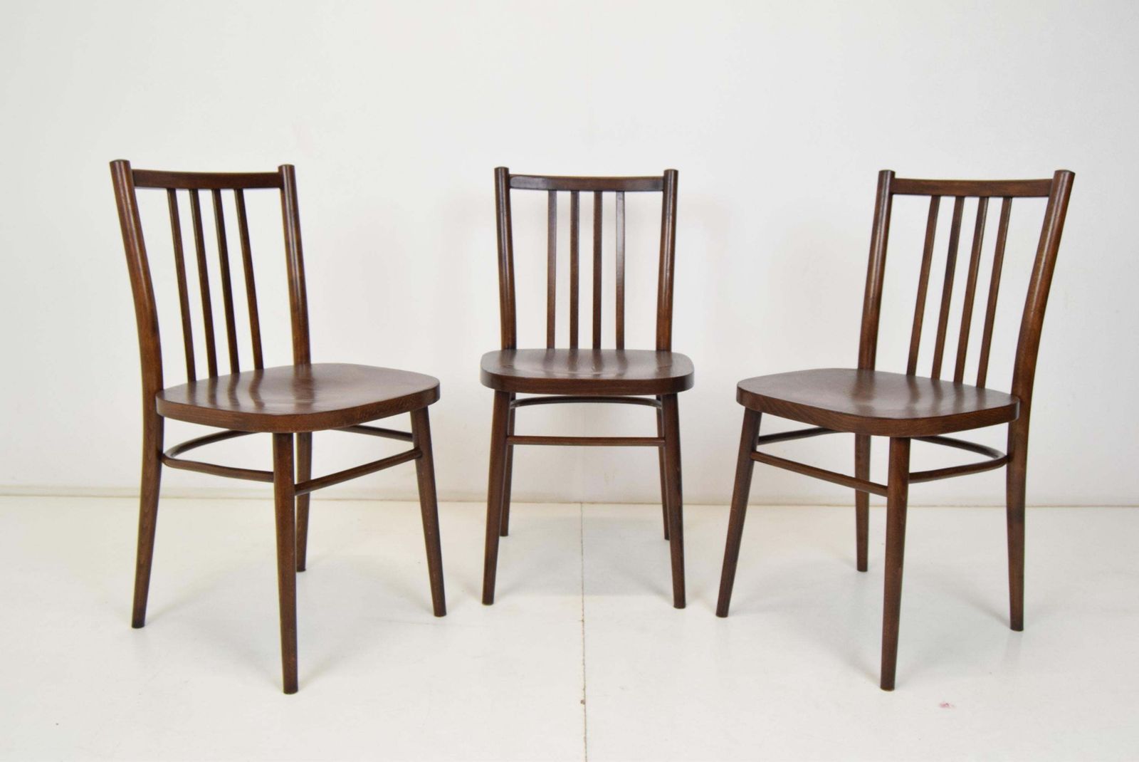 photo vinterior Mid Century Set Of Three Chairs,Ton,1960's.