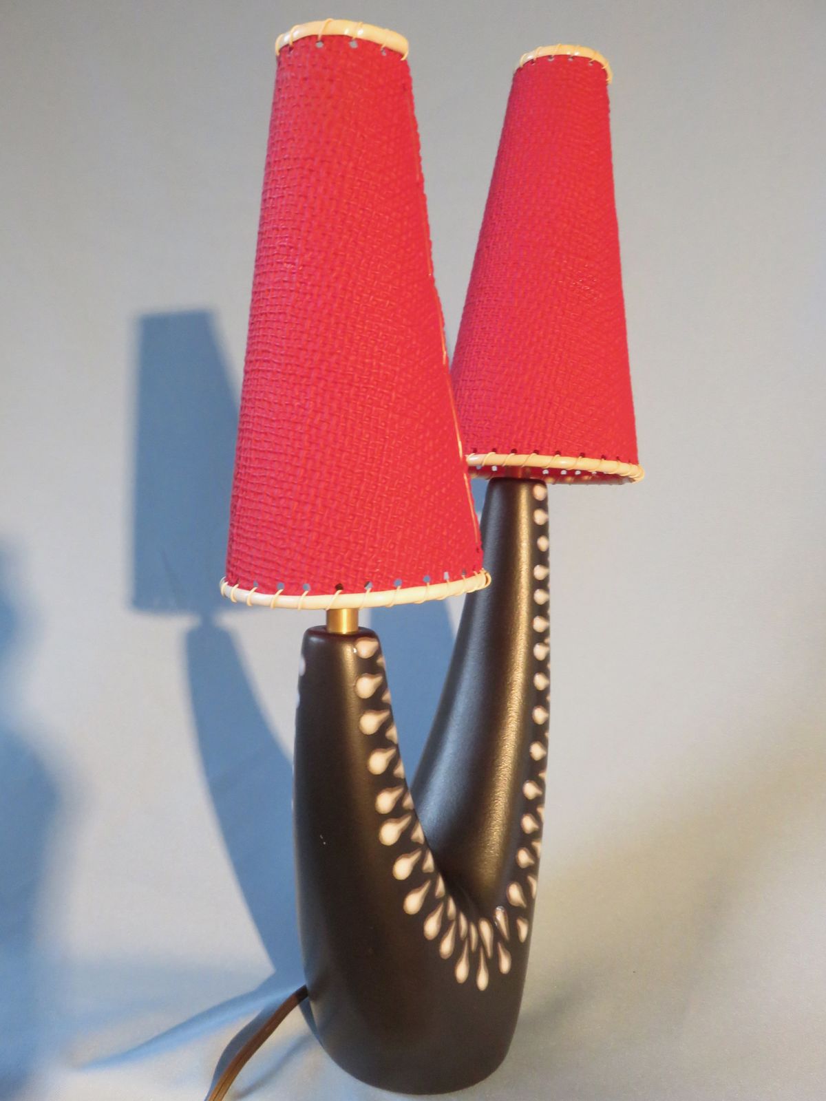Stoneware Bedside Lamp With Two Asymmetrical Arms. Soholm. Denmark 1955 photo for sale