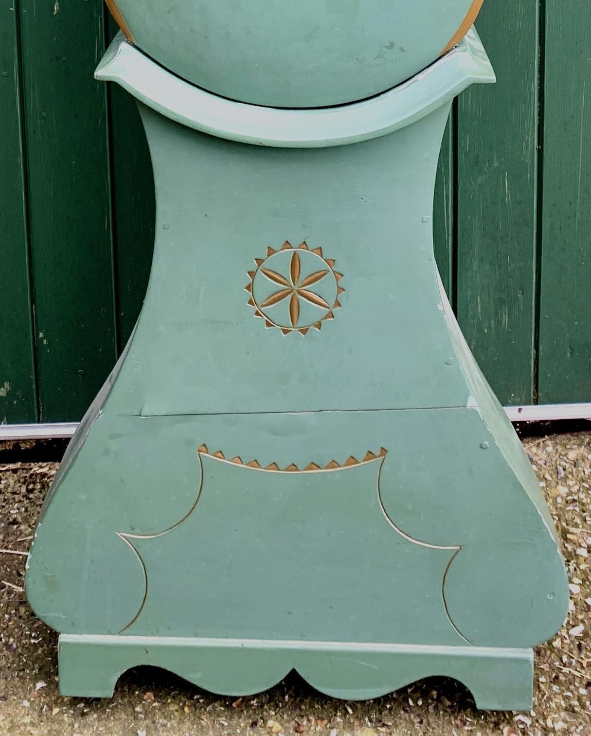 Antique Mora Clock Swedish Fryksdall Green Gold 1800s Gustavian Ekerstrom photo Home Decor